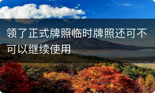 领了正式牌照临时牌照还可不可以继续使用