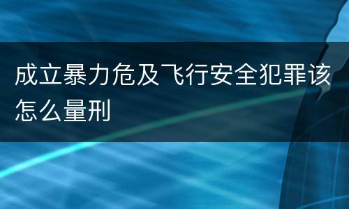 成立暴力危及飞行安全犯罪该怎么量刑