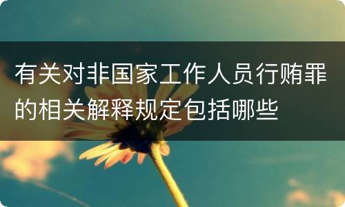 有关对非国家工作人员行贿罪的相关解释规定包括哪些