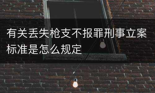 有关丢失枪支不报罪刑事立案标准是怎么规定