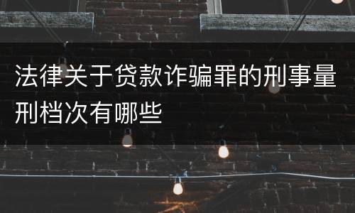 法律关于贷款诈骗罪的刑事量刑档次有哪些