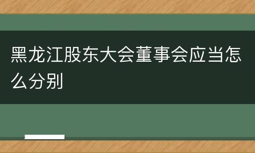 黑龙江股东大会董事会应当怎么分别