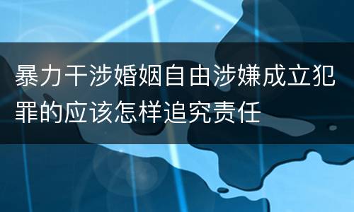 暴力干涉婚姻自由涉嫌成立犯罪的应该怎样追究责任