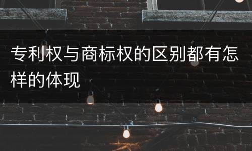 专利权与商标权的区别都有怎样的体现