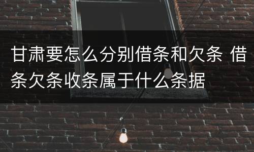 甘肃要怎么分别借条和欠条 借条欠条收条属于什么条据