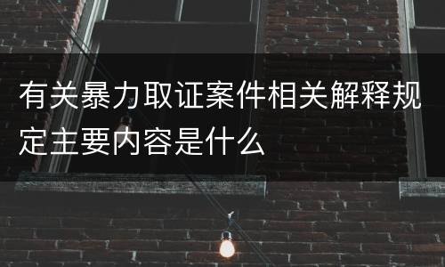 有关暴力取证案件相关解释规定主要内容是什么