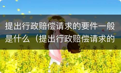 提出行政赔偿请求的要件一般是什么（提出行政赔偿请求的要件包括）