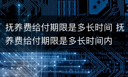 抚养费给付期限是多长时间 抚养费给付期限是多长时间内