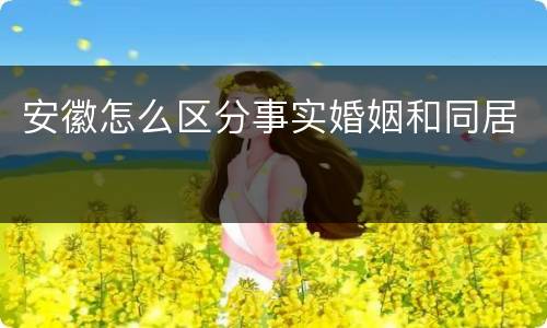 安徽怎么区分事实婚姻和同居