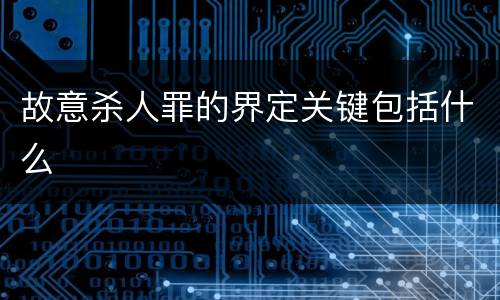 故意杀人罪的界定关键包括什么