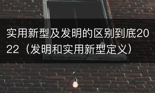 实用新型及发明的区别到底2022（发明和实用新型定义）