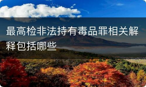 最高检非法持有毒品罪相关解释包括哪些