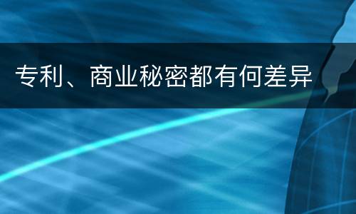 专利、商业秘密都有何差异