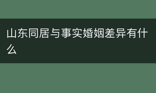 山东同居与事实婚姻差异有什么