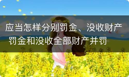 应当怎样分别罚金、没收财产 罚金和没收全部财产并罚