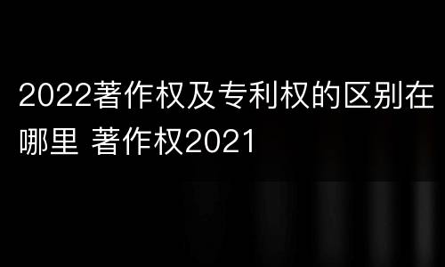 2022著作权及专利权的区别在哪里 著作权2021