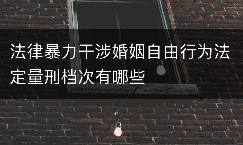 法律暴力干涉婚姻自由行为法定量刑档次有哪些