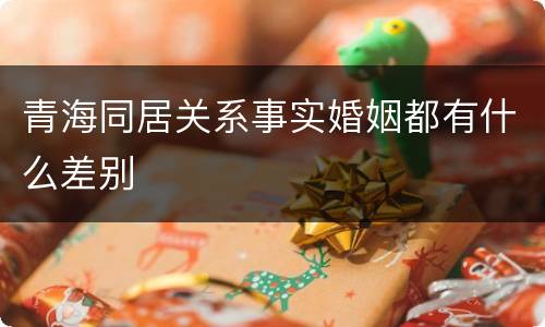 青海同居关系事实婚姻都有什么差别