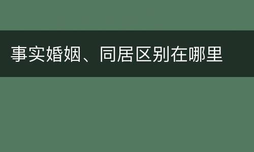 事实婚姻、同居区别在哪里