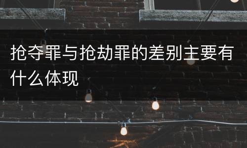 抢夺罪与抢劫罪的差别主要有什么体现