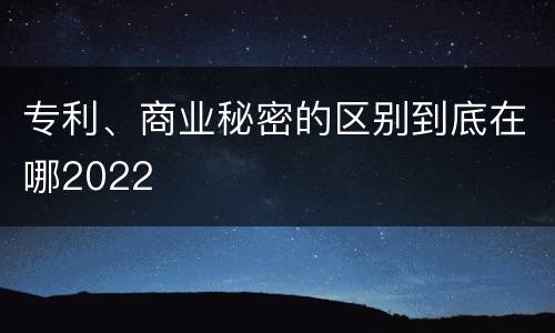 专利、商业秘密的区别到底在哪2022