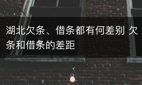 湖北欠条、借条都有何差别 欠条和借条的差距