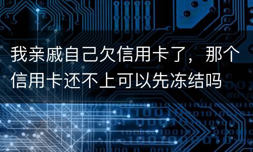 我亲戚自己欠信用卡了，那个信用卡还不上可以先冻结吗