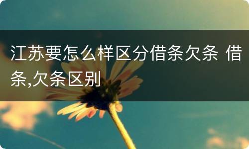 江苏要怎么样区分借条欠条 借条,欠条区别