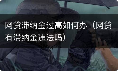 网贷滞纳金过高如何办（网贷有滞纳金违法吗）