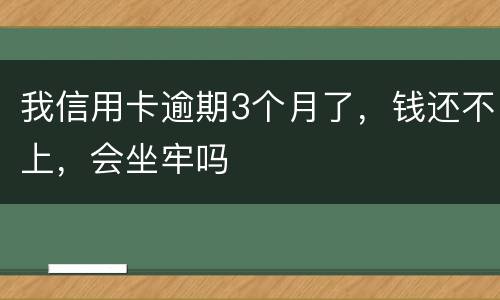 我信用卡逾期3个月了，钱还不上，会坐牢吗