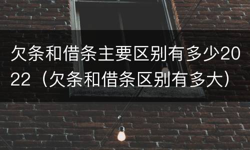 欠条和借条主要区别有多少2022（欠条和借条区别有多大）