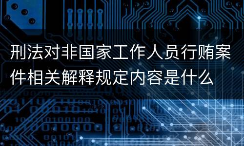 刑法对非国家工作人员行贿案件相关解释规定内容是什么