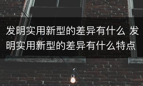 发明实用新型的差异有什么 发明实用新型的差异有什么特点