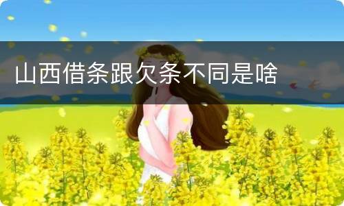 山西借条跟欠条不同是啥
