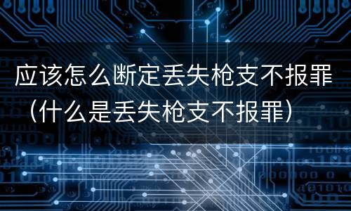 应该怎么断定丢失枪支不报罪（什么是丢失枪支不报罪）