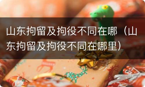 山东拘留及拘役不同在哪（山东拘留及拘役不同在哪里）