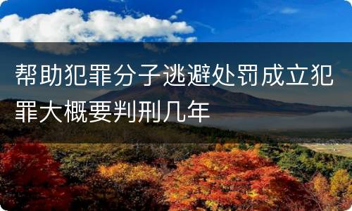 帮助犯罪分子逃避处罚成立犯罪大概要判刑几年