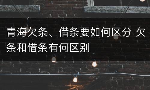 青海欠条、借条要如何区分 欠条和借条有何区别