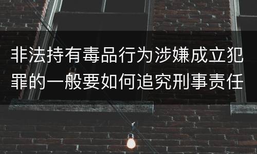 非法持有毒品行为涉嫌成立犯罪的一般要如何追究刑事责任