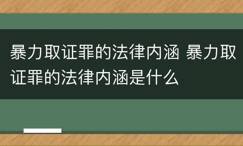 暴力取证罪的法律内涵 暴力取证罪的法律内涵是什么