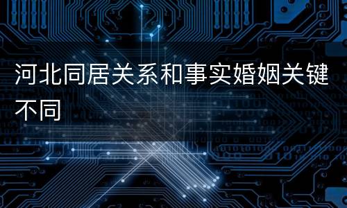 河北同居关系和事实婚姻关键不同