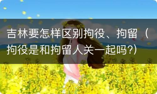 吉林要怎样区别拘役、拘留（拘役是和拘留人关一起吗?）