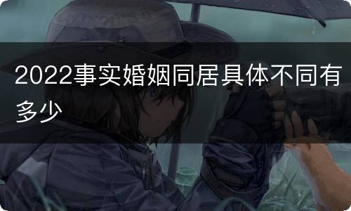 2022事实婚姻同居具体不同有多少