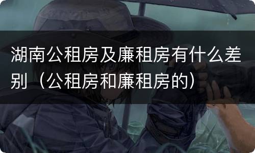 湖南公租房及廉租房有什么差别（公租房和廉租房的）