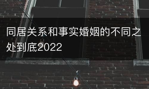 同居关系和事实婚姻的不同之处到底2022