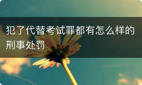 犯了代替考试罪都有怎么样的刑事处罚