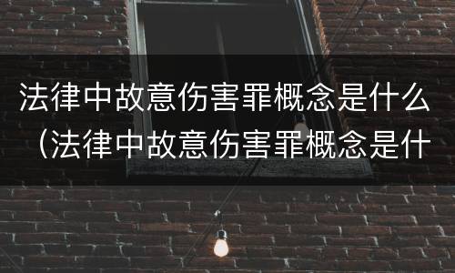 法律中故意伤害罪概念是什么（法律中故意伤害罪概念是什么意思）