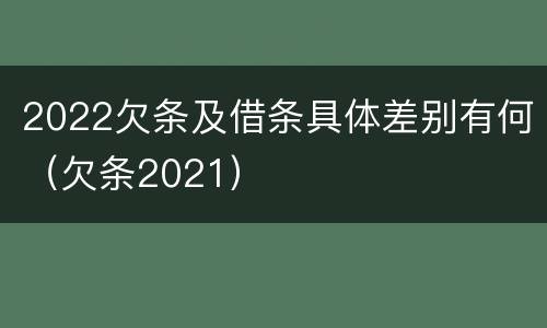 2022欠条及借条具体差别有何（欠条2021）