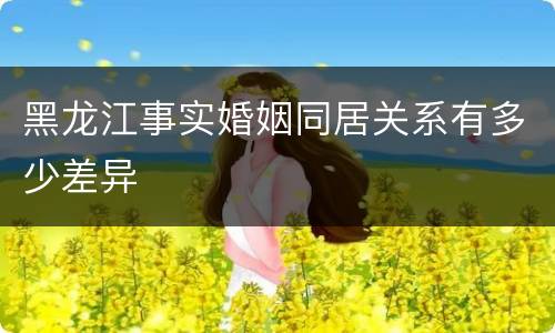 黑龙江事实婚姻同居关系有多少差异