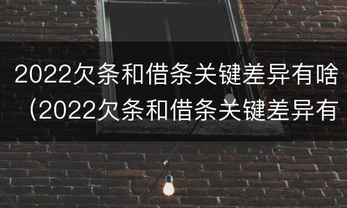 2022欠条和借条关键差异有啥（2022欠条和借条关键差异有啥不同）